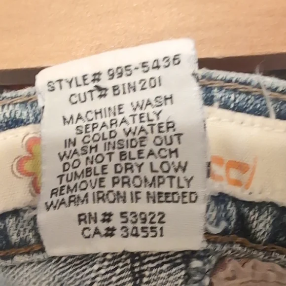 Z. Cavaricci Blue Flare Jeans with Distressed Patches - Picture 10 of 12